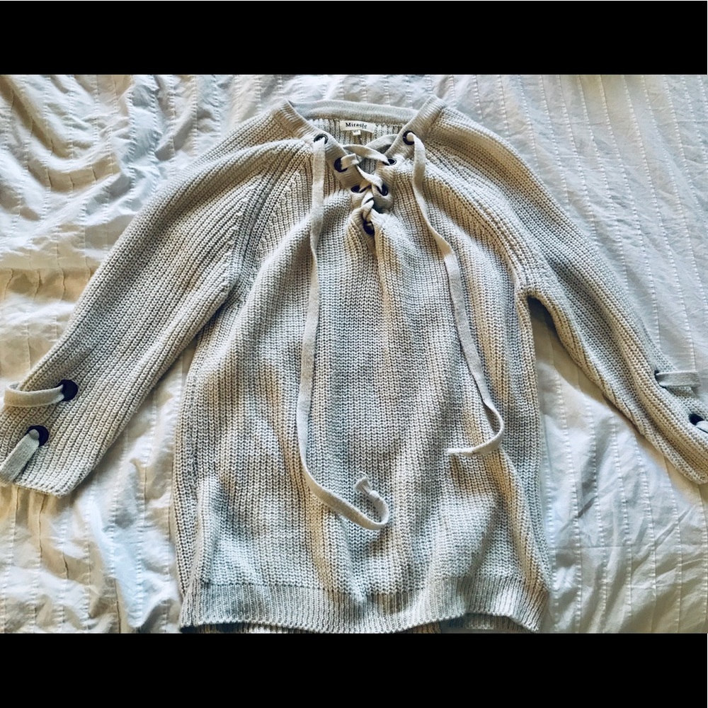Lace up sweater